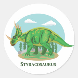 Sticker Rond Styracosaure