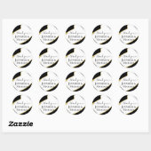 Sticker Rond Sublime Mariage noir blanc or (Feuille)