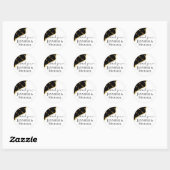 Sticker Rond Sublime Or Noir Fleur De Lys Mariage (Feuille)