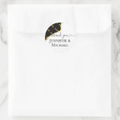 Sticker Rond Sublime Or Noir Fleur De Lys Mariage (Sac)