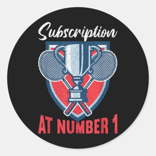 Sticker Rond Subscription At Number 1 Funny Badminton (Devant)