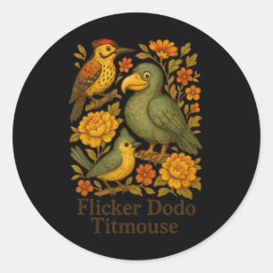 Sticker Rond Subtil Bird Anti Trump Bird Flicker Dodo Titmouse