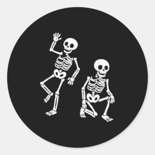 Sticker Rond Subtil message caché anti Trump Danser Squelette