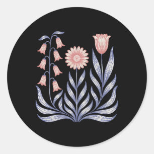 Sticker Rond Subtil résister Trump Foxglove Daisy Tulip Flower