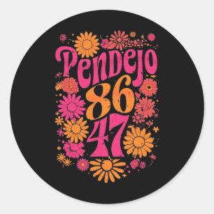 Sticker Rond Subtle Super Pendejo Floral Anti-trump 8647 Prote