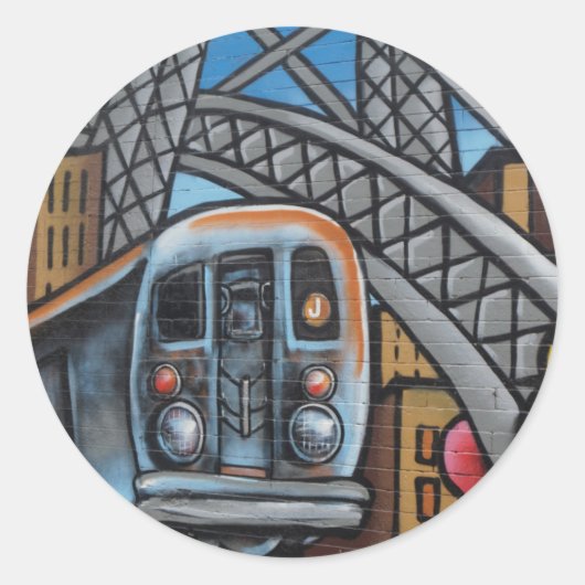 Sticker Rond Subway train urban graffiti art (Devant)