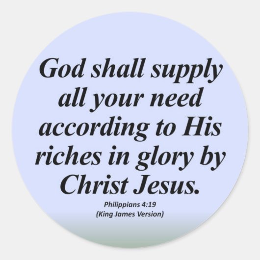 Sticker Rond Succès Philippiens 4:19 Abbrev (Devant)