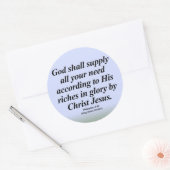 Sticker Rond Succès Philippiens 4:19 Abbrev (Enveloppe)