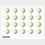 STICKER ROND SUCCULENT CACTUS JARDIN FLORAL MONOGRAMME DE COULE (Feuille)