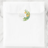 STICKER ROND SUCCULENT CACTUS JARDIN FLORAL MONOGRAMME DE COULE (Sac)