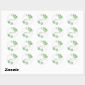 Sticker Rond Succulent Charme Mariage Favoriser (Feuille)