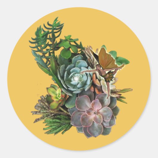 Sticker Rond Succulent design de jardin porte-monnaie en daim (Devant)