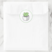 Sticker Rond Succulent Hand Draseplant Art (Sac)