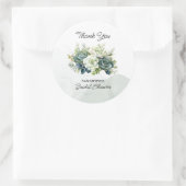 Sticker Rond Succulentes, roses et verdure Merci pour le mariag (Sac)