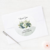 Sticker Rond Succulentes, roses et verdure Remerciement de mari (Enveloppe)