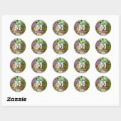 Sticker Rond Succulents dans le planteur (Feuille)