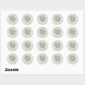 Sticker Rond Succulents et Mariage de bois rustique ID515 (Feuille)