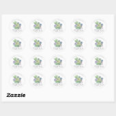 Sticker Rond Succulents et Mariage étincelant ID515 (Feuille)