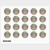 Sticker Rond Succulents Mariage campagnard rustique (Feuille)