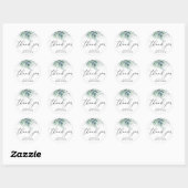 Sticker Rond Succulents Merci de verdure argent (Feuille)