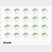 Sticker Rond Succulents Verdure Mariage Or (Feuille)