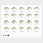 Sticker Rond Succulents Verdure Rose Mariage Or (Feuille)