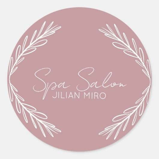 Sticker Rond Succursale Salon Beauty Studio Rose (Devant)