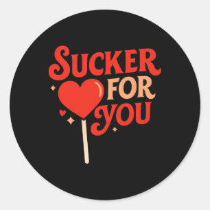 Sticker Rond Sucette en forme de cœur mignon pour toi Design de