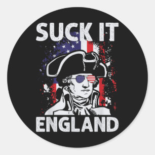 Sticker Rond Suck It England Funny 4 juillet Memorial Day