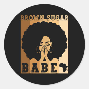 Sticker Rond Sucre brun soit reine afro femmes noires histoire