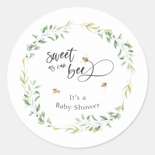 Sticker Rond Sucré comme peut être Baby shower (Devant)