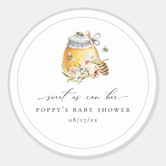 Sticker Rond Sucré comme peut être Baby shower (Devant)