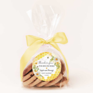 Sticker Rond Sucré comme peut Merci Miel Baby shower Favoriser