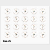 Sticker Rond Sucre de canne aquarelle Salutation de vacances (Feuille)