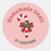 Sticker Rond Sucre de canne Avec Bow Sur Rose - Traitements Mai (Devant)