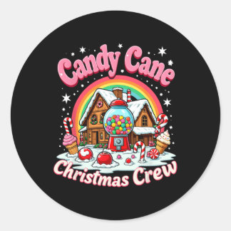 Sticker Rond Sucre de canne Christmas Crew House Candy Sécurité