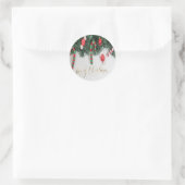 Sticker Rond Sucre de canne, Pine Tree Holiday (Sac)