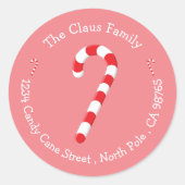 Sticker Rond Sucre de canne rose - Enveloppe de vacances (Devant)