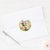 Sticker Rond Sucre Fée Rose (Enveloppe)