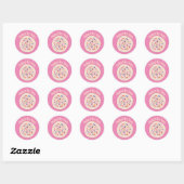 Sticker Rond Sucre Rose Sprinkie De Gastronomie Cuite Maison (Feuille)