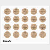 Sticker Rond Sucré Se Terminant Par Un Nouveau Mariage Rustique (Feuille)