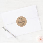 Sticker Rond Sucré Se Terminant Par Un Nouveau Mariage Rustique (Enveloppe)