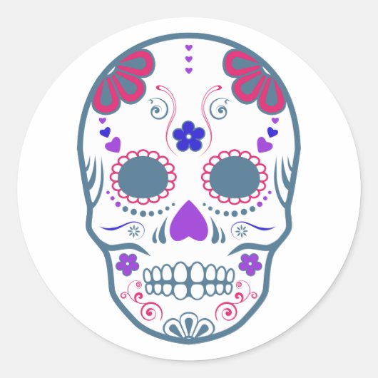 Sticker Rond sucre skullz : 1 (Devant)