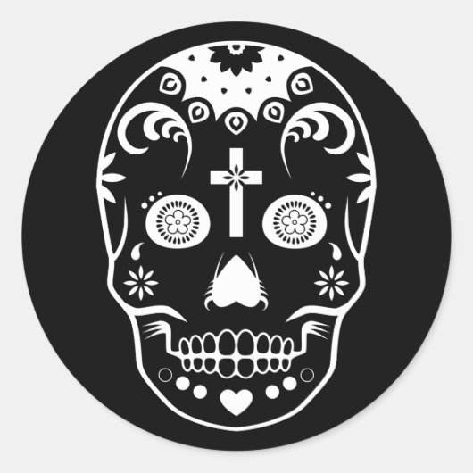 Sticker Rond sucre skullz : 2 (Devant)