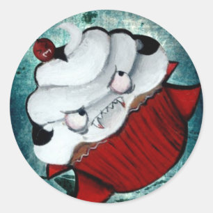 Sticker Rond Sucré Vampire Cupcake