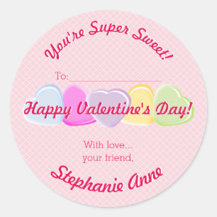 Sticker Rond Sucrerie de Valentines d'amoureux