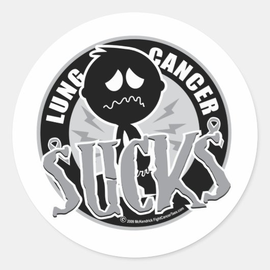 Sticker Rond Sucres de cancer du poumon (Devant)