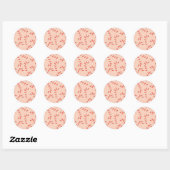 Sticker Rond Sucres de canne de Noël roses Peachy (Feuille)