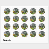 Sticker Rond Sud de l'Angleterre Country Road & Pasture Scene (Feuille)