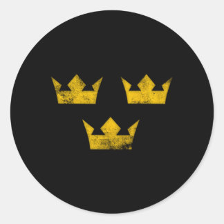 Sticker Rond Suède Hockey Sverige Tre Kronor Trois Couronnes